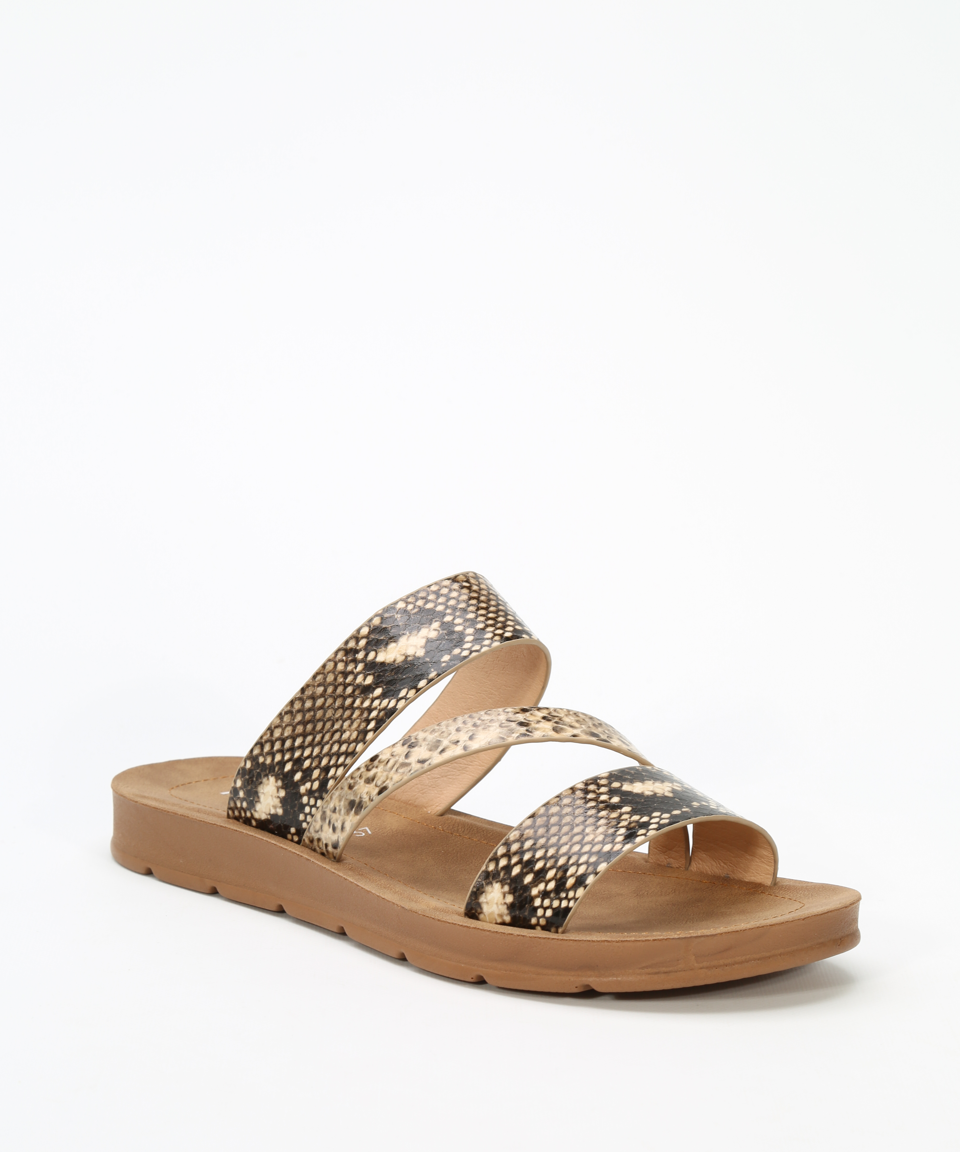 Sandalias planas tiras animal print